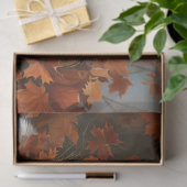 秋のサモエド犬のデコパージュ 薄葉紙 (ギフト)