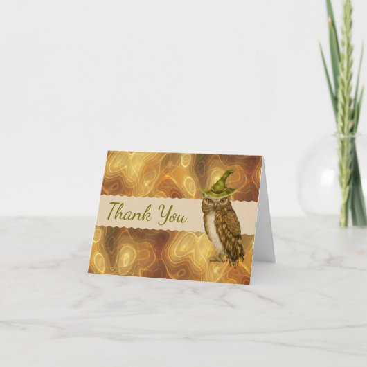 秋のサンキューカードとハロウィーンフクロウ サンキューカード (正面)
