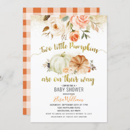 秋のサンゴ花模様カボチャ招待状 招待状