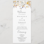 秋のサンシャインエレガントワイルドフラワー結婚式 プログラム (正面)