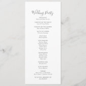 秋のサンシャインエレガントワイルドフラワー結婚式 プログラム (裏面)