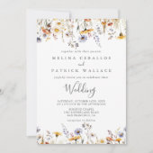 秋のサンシャインワイルドフラワーフロント&バック結婚ズ 招待状 (正面)