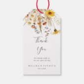 秋のサンシャインワイルドフラワー結婚の感謝 ギフトタグ (正面)