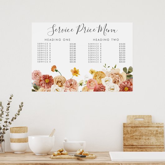 秋のサービス価格メニュカスタムー印刷ポスター ポスター (キッチン)