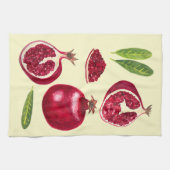 秋のザクロの水絵画色 キッチンタオル (横)