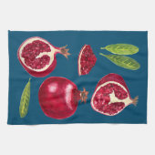 秋のザクロの水絵画色 キッチンタオル (横)