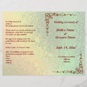 秋のシェードオブグリーンとイエロー結婚式 プログラム (正面)