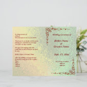 秋のシェードオブグリーンとイエロー結婚式 プログラム (スタンド正面)