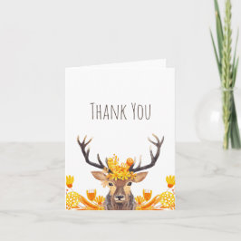秋のシカは感謝していしています サンキューカード