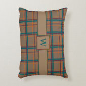 秋のシックな格子枕 アクセントクッション (正面(垂直))