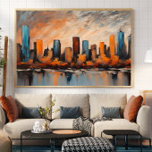 秋のシティスカイラインサンセット枠なし ポスター