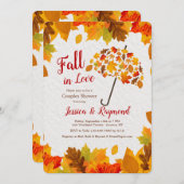 秋のシャワーの傘の招待状 招待状 (正面/裏面)