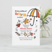 秋のシャワーの要素の招待状 招待状 (スタンド正面)