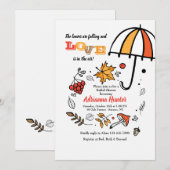 秋のシャワーの要素の招待状 招待状 (正面/裏面)