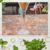 秋のシャンペンのお祝い キッチンタオル (折り畳み)