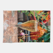 秋のシャンペンのお祝い キッチンタオル (横)