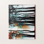 秋のシルエットに浮かぶ青い色の空 ジグソーパズル (縦)