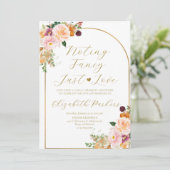 秋のシンプルなおしゃれ結婚式招待状「愛だけの小さな結婚式」 招待状 (スタンド正面)