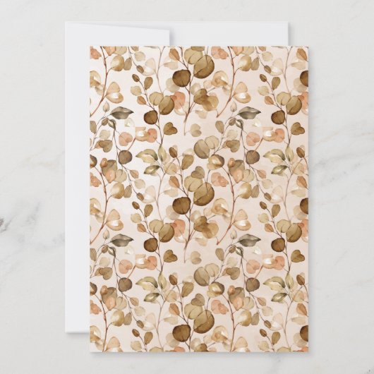 秋のシンプルな愛の誓い ふたりの結婚式のお誘い セーブザデート (裏面)