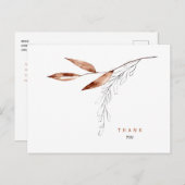 秋のシンプル葉の葬儀ありがとうお名前&日付 ポストカード (正面/裏面)