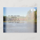 秋のシーズンレイクビュー新しいアドレスのお知らせ ポストカード (裏面)