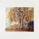 秋のジャングルの森の木の風景絵画ズ タペストリー (正面(横))