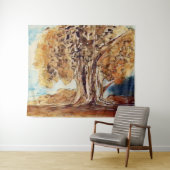 秋のジャングルの森の木の風景絵画ズ タペストリー (インサイチュ(横))