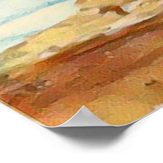 秋のジャングルの森の木の風景絵画ズ ポスター (角)