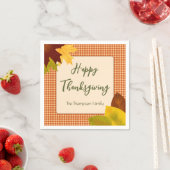 秋のジンガム感謝祭カクテルナプキン スタンダードカクテルナプキン (インサイチュ)