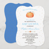 秋のスイートベイビーリトルパンプキンベイビーシャワー 招待状 (正面/裏面)