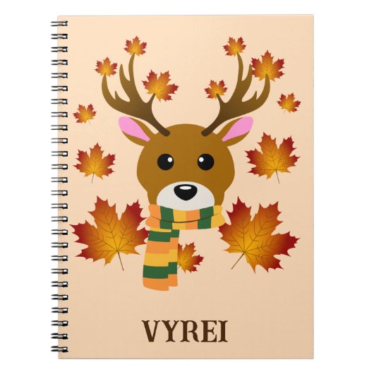 秋のスカーフディアメープル離れズ ノートブック (正面)