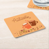 秋のスクエアコースターセット スクエアペーパーコースター (アングル)