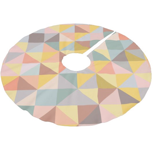 秋のスタイリッシュ地色の幾何学模様 ブラッシュドポリエステルツリースカート (アングル)