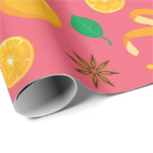 秋のスターアニスとオレンジのシームレス誕生日 ラッピングペーパー (ロールコーナー)