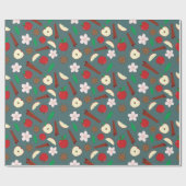 秋のスターアニスとリンゴのシームレスな感謝祭 ラッピングペーパー (フラット)