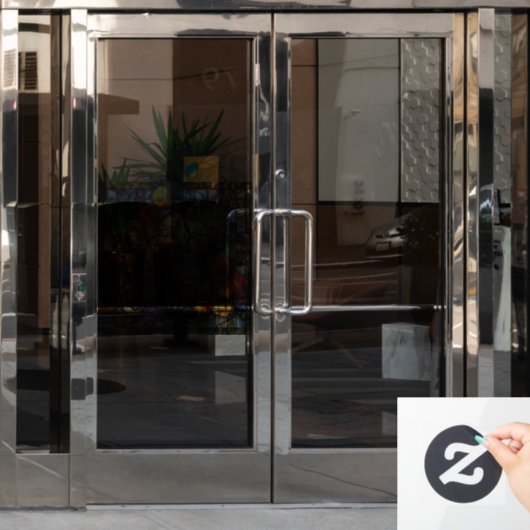 秋のステンドグラスアートの窓にしがみつく ウィンドウサイン (オフィスドア)