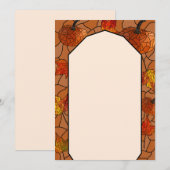 秋のステンドグラス デザイン 招待状 (正面/裏面)