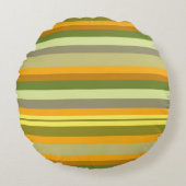 秋のストライプ玉枕 ラウンドクッション (正面)