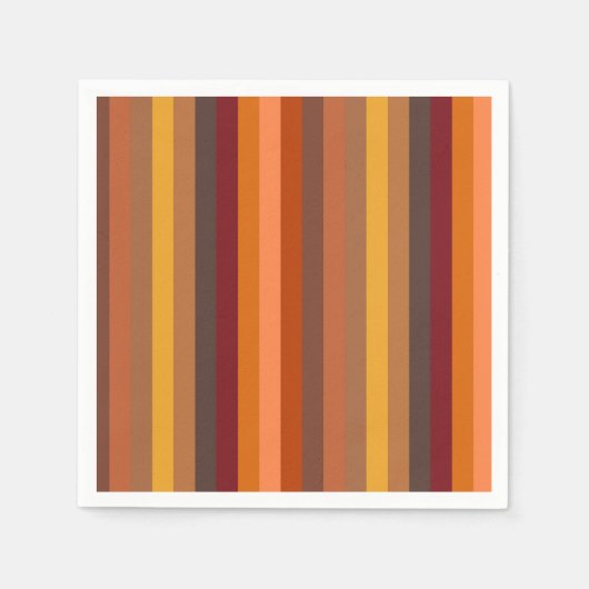 秋のストライプ スタンダードカクテルナプキン (正面)
