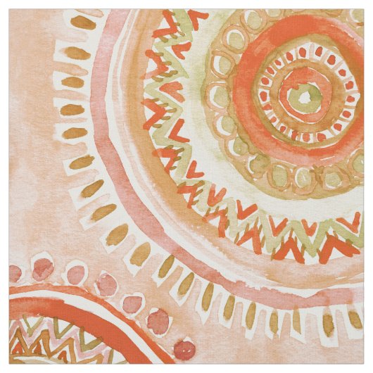 秋のスパイスの曼荼羅の考え方の水彩画 ファブリック (見本)