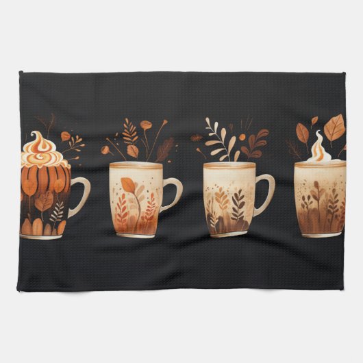 秋のスパイスラテキッチンタオル キッチンタオル (横)
