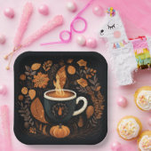 秋のスパイスラテパーティープレート ペーパープレート (パーティー)