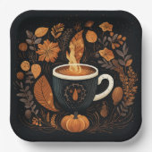 秋のスパイスラテパーティープレート ペーパープレート (正面)