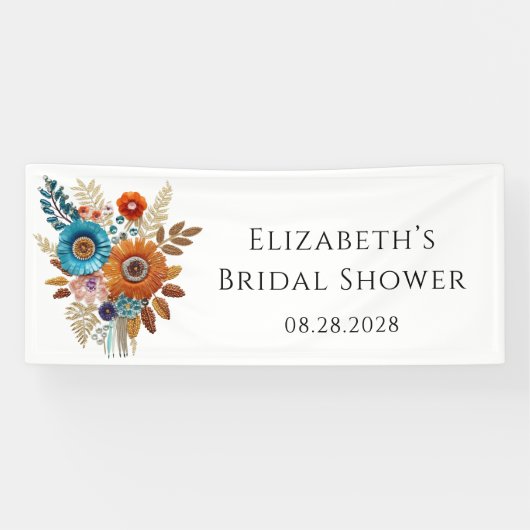 秋のスパンコール付き花の花嫁のシャワー 横断幕 (横)