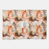 秋のスピリットコージーウォーターカラーパターン キッチンタオル (横)