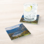 秋のスロベニアの湖Bohinj ガラスコースター (アングル)