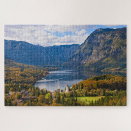 秋のスロベニアの湖Bohinj ジグソーパズル