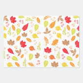 秋のセレニティ：落ちる葉デザイン ラッピングペーパーシート (正面3)