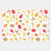 秋のセレニティ：落ちる葉デザイン ラッピングペーパーシート (正面)
