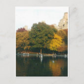 秋のセントラルパークボート池 ポストカード (正面)